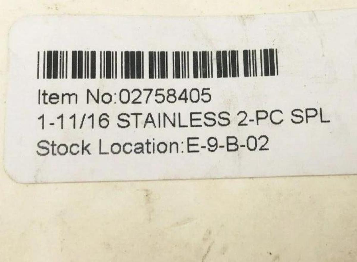 New Climax 2C-168-S Two-Piece Split Clamp Collar Stainless Steel 1-11/16" ID