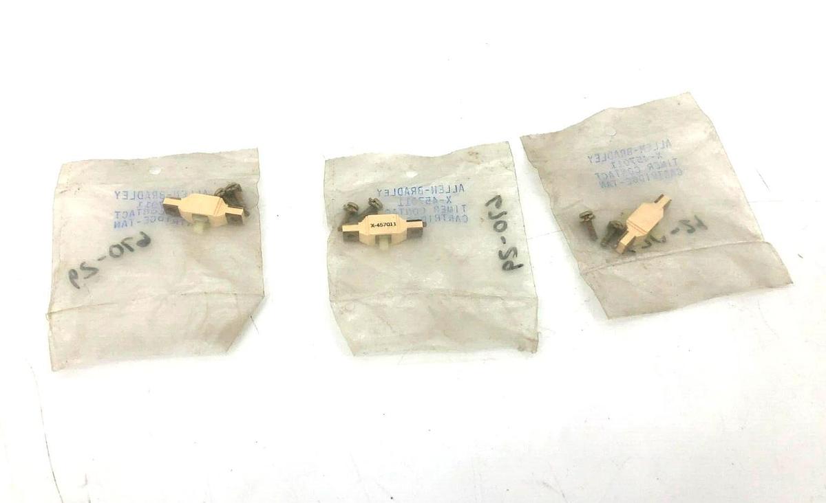 Lot of 3 New AB Allen-Bradley X-457011 Timer Contact Cartridges