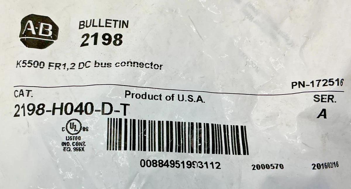 New Allen Bradley 2198-H040-D-T Ser A DC Busbar Connector Kit 2198H040DT