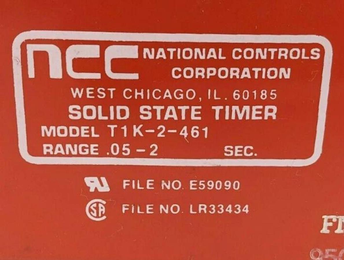 Used NCC T1K-2-461 Solid State Timer Relay 0.5-2s 120VAC 50/60Hz
