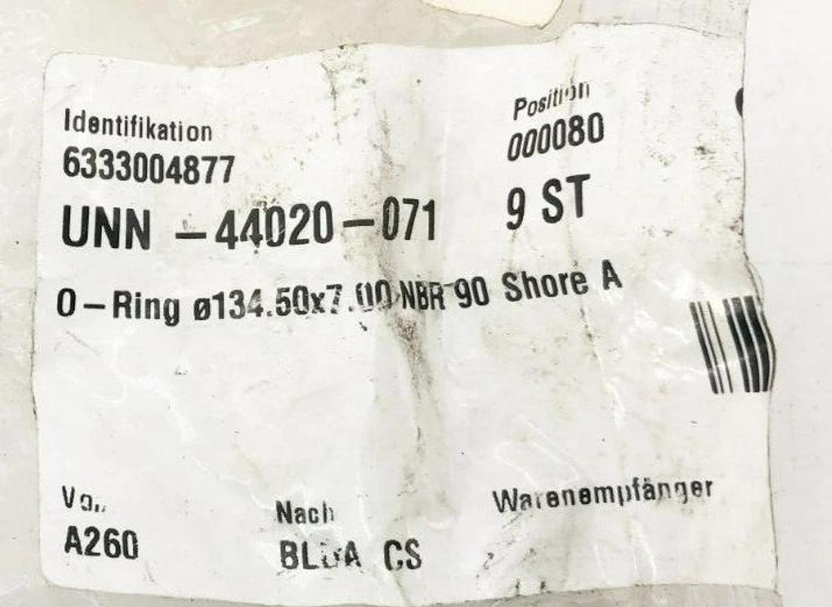 Lot of 3 Buhler UNN-44020-071 O-Rings 7.00X134.50 NBR 90 Shore A