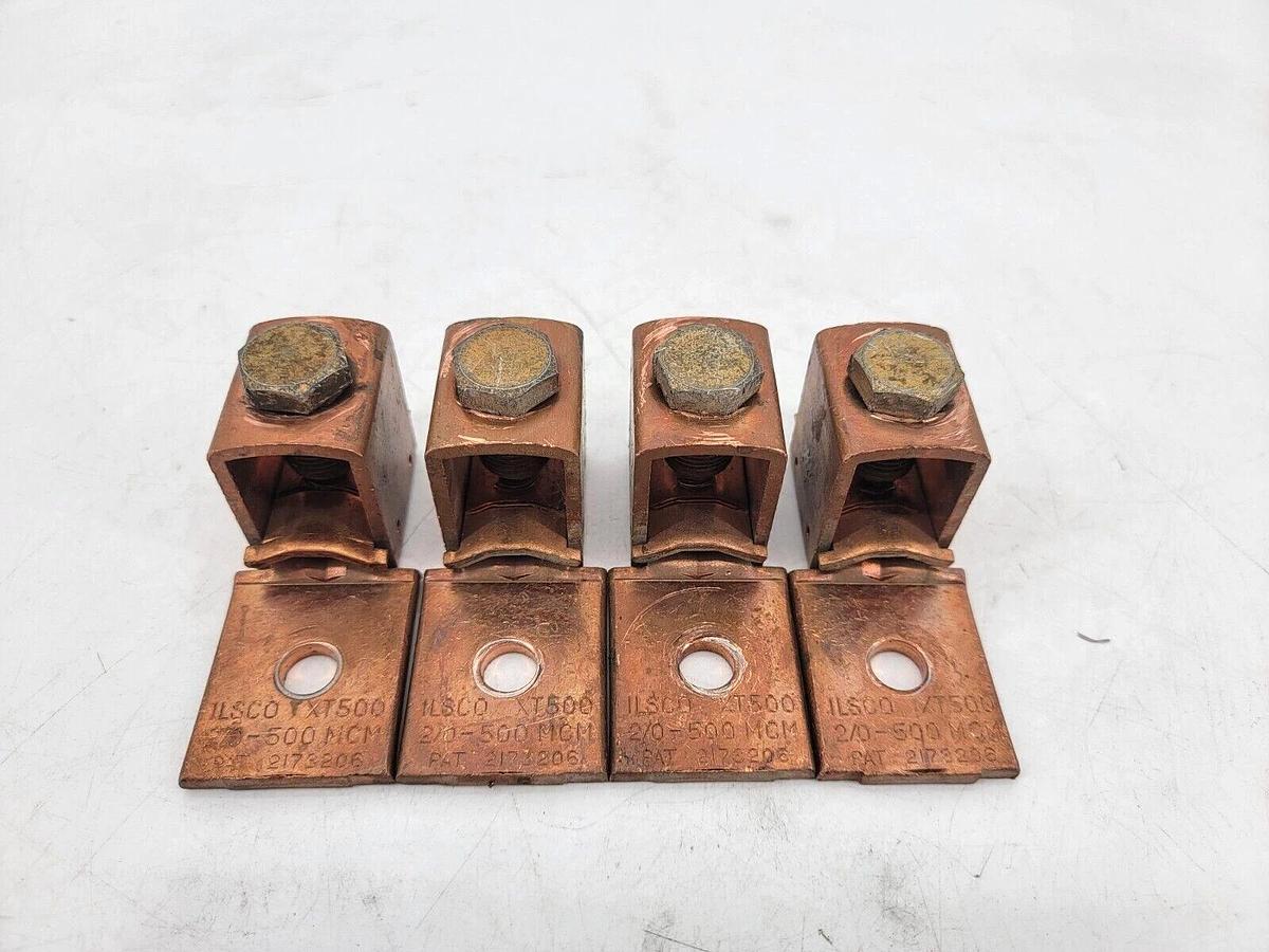 Used Lot of 4 Ilsco XT-500 Copper Lug 2/0-500 MCM