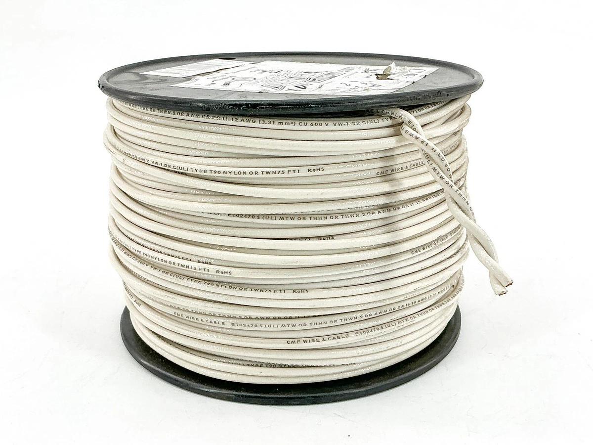 New CME E102470 12 AWG Stranded THHN OR THWN-2 OR MTW White 500ft