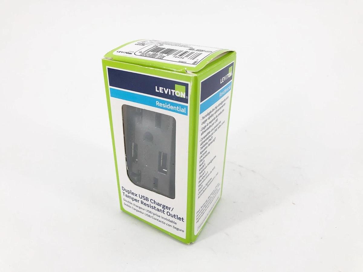 New Leviton T5832-B Decora Duplex USB Charger Brown 3.6A USB 20A-125V
