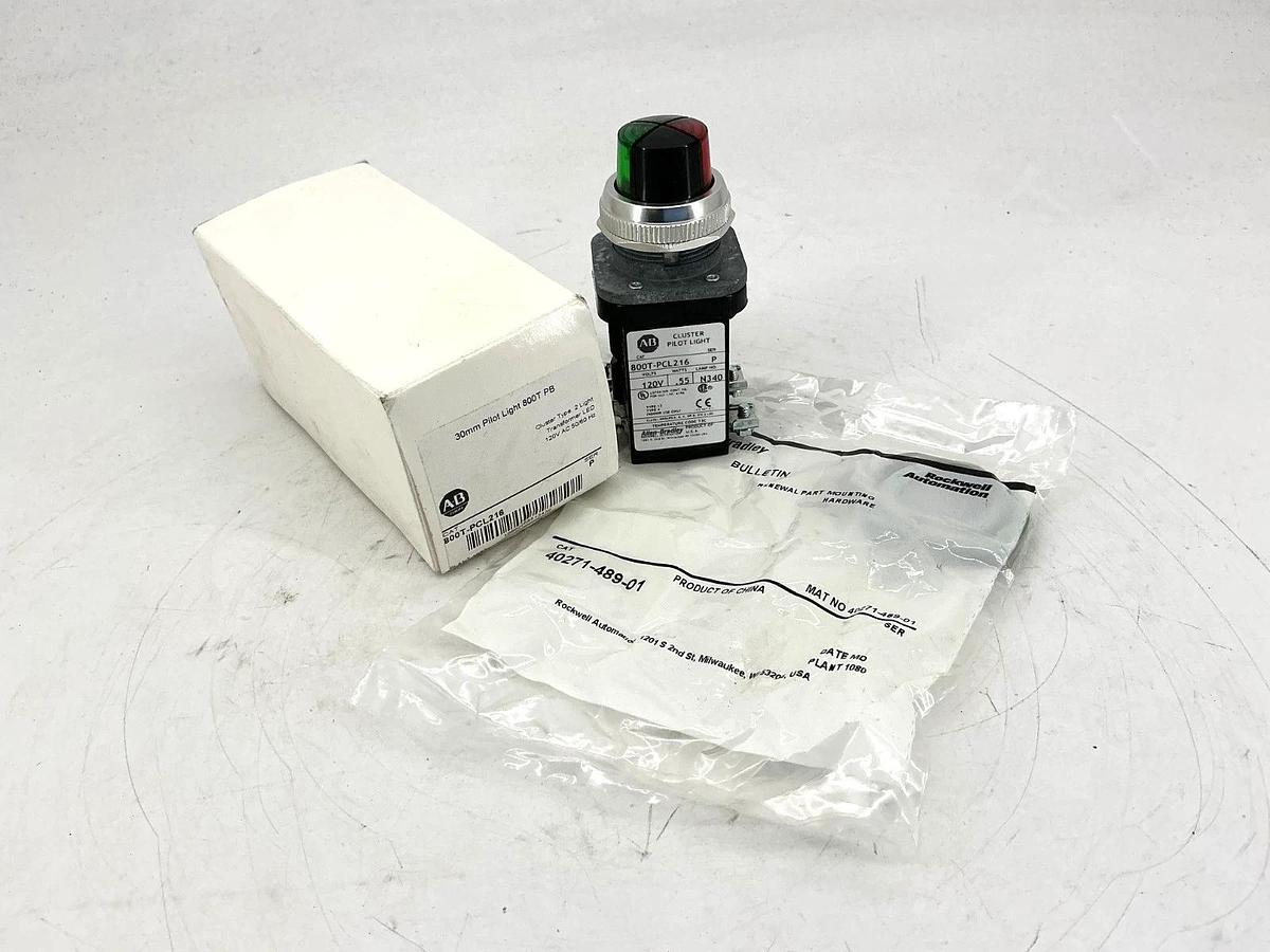 New Allen Bradley 800T-PCL216 Ser P Pilot Light Cluster Type 2 Light LED 120V