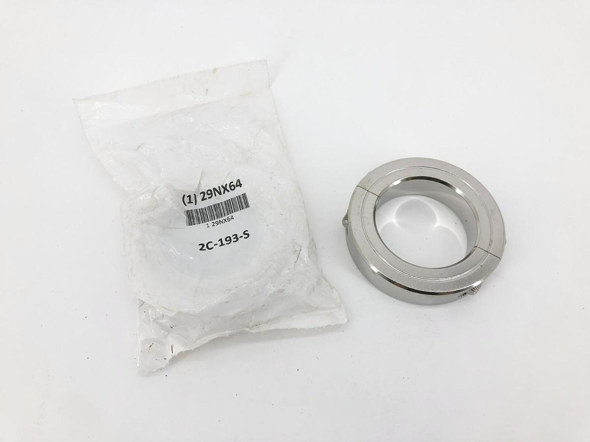 New Climax 2C-193-S Two-Piece Split Clamp Collar Stainless Steel 1-15/16" ID