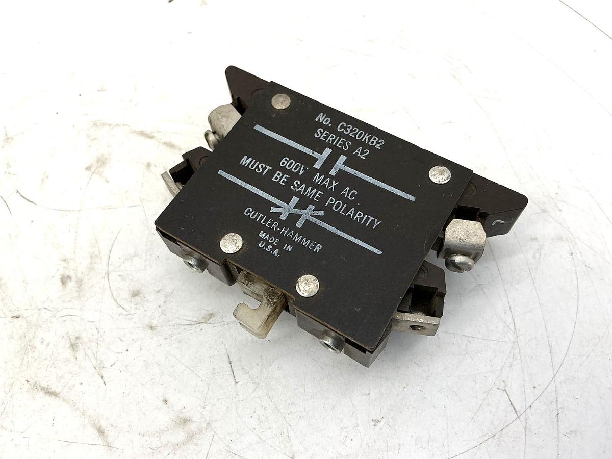 Used Cutler-Hammer C320KB2 Ser A2 Auxiliary Contact 1NO/1NC 600VAC Max