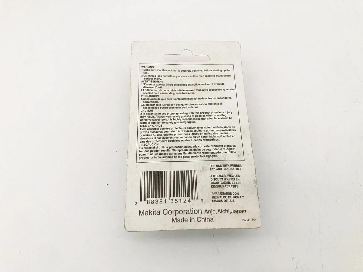 New Makita 193048-0 Locknut for 5" & 7" Sander-Grinders