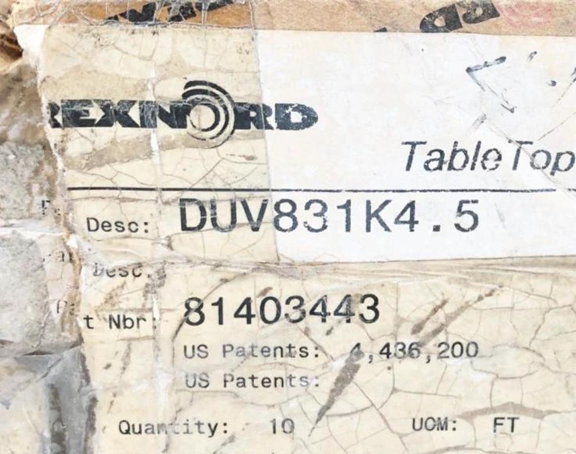 New Rexnord DUV831K-4.5 TableTop Chain 81403443 10 FT
