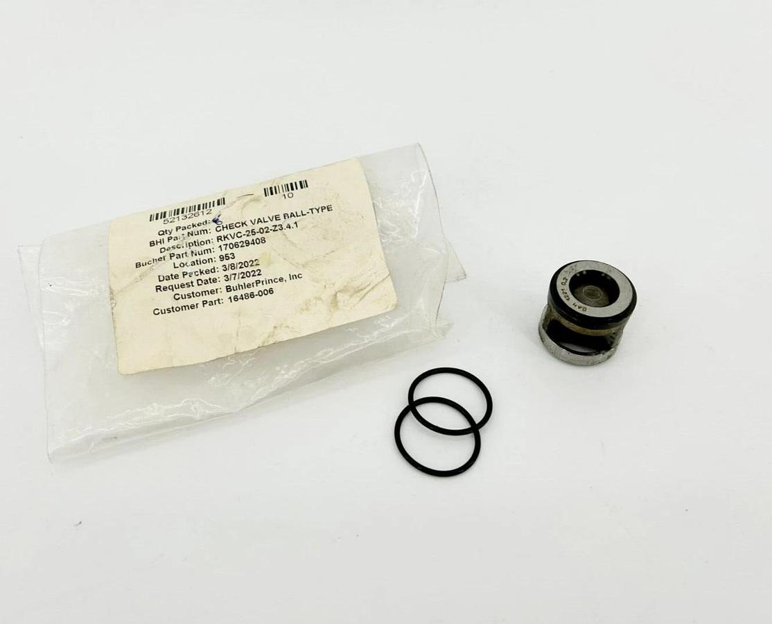 New Buhler RKVC-25-02-Z3.4.1 Check Valve, Ball-Type