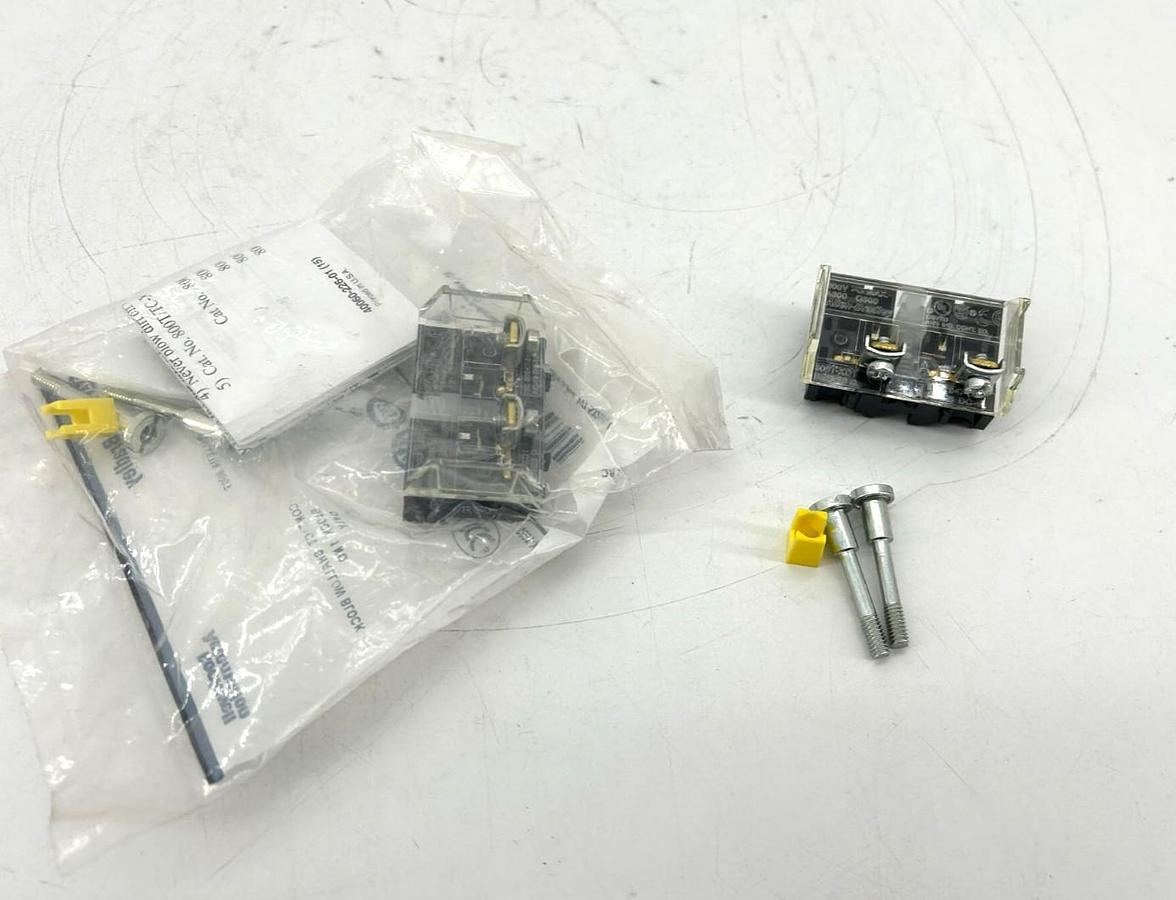 Lot of 2 New Allen Bradley 800T-XD1 Ser. D Contact Blocks - No Box