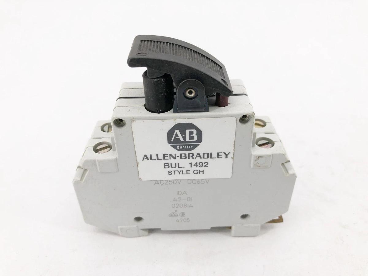 Lot of 3 New Allen-Bradley 1492-GHD100 Circuit Breakers 10A 125VAC 65VDC No Box