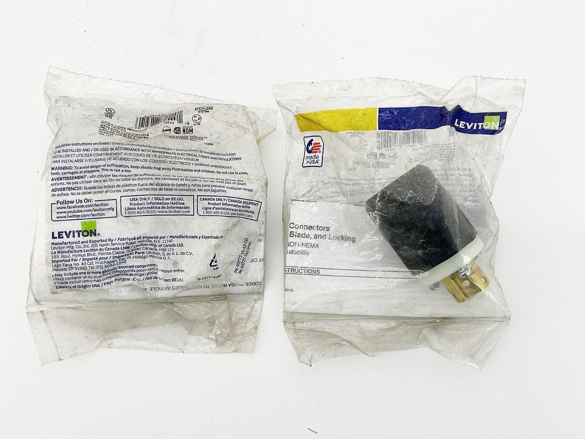 New Lot of 2 Leviton 061-4720-C Locking Plug 2P 3Wire 15A-125V