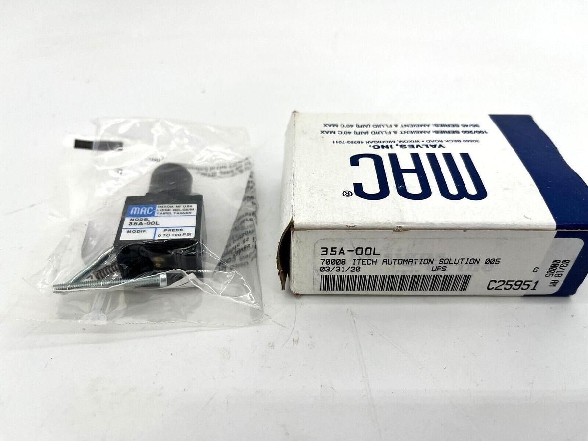 New MAC Valves 35A-00L Slotted Stem Valve 0-120PSI