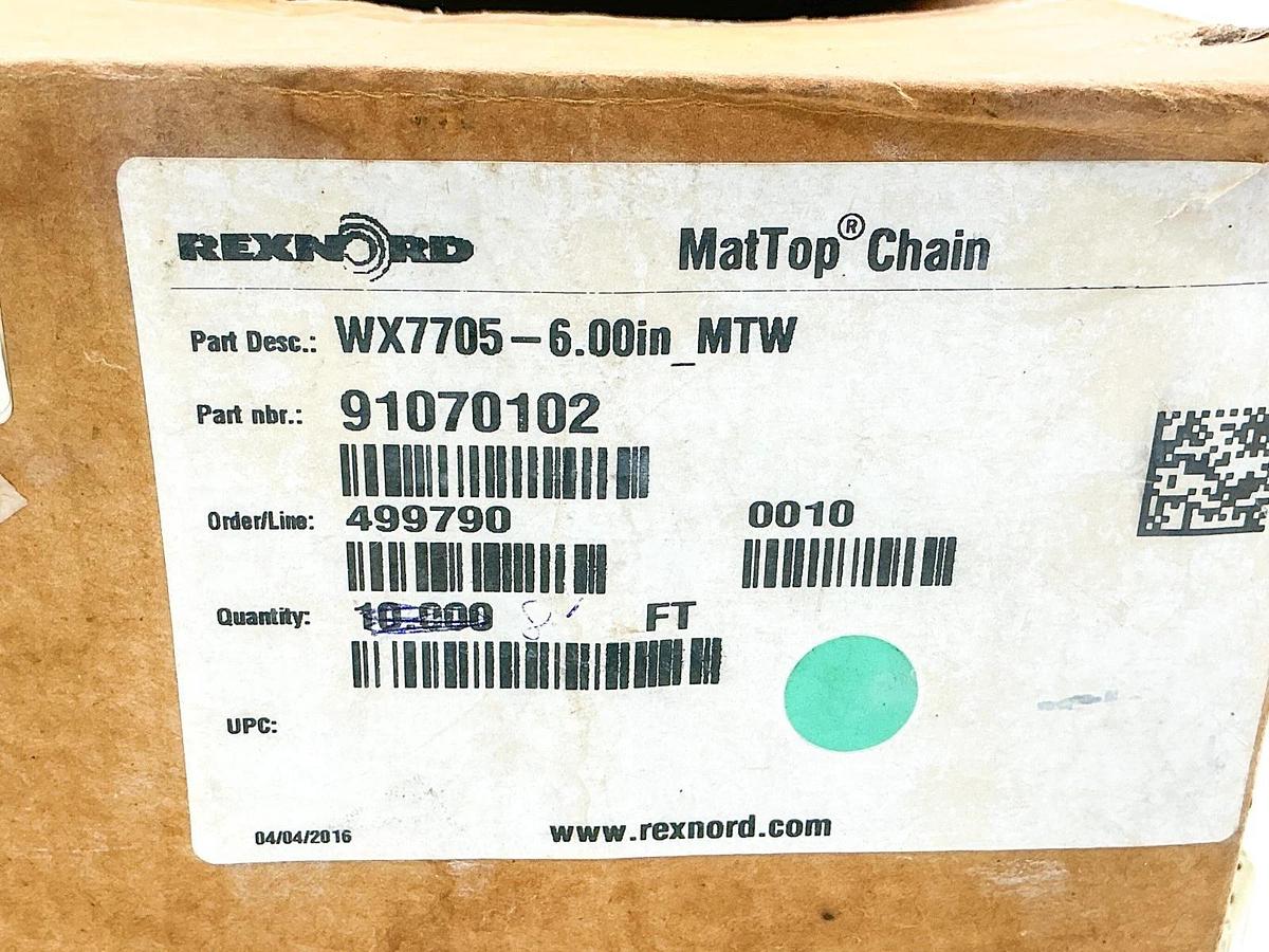 New Rexnord WX7705-6.00IN_MTW MatTop Chain 8FT 91070102