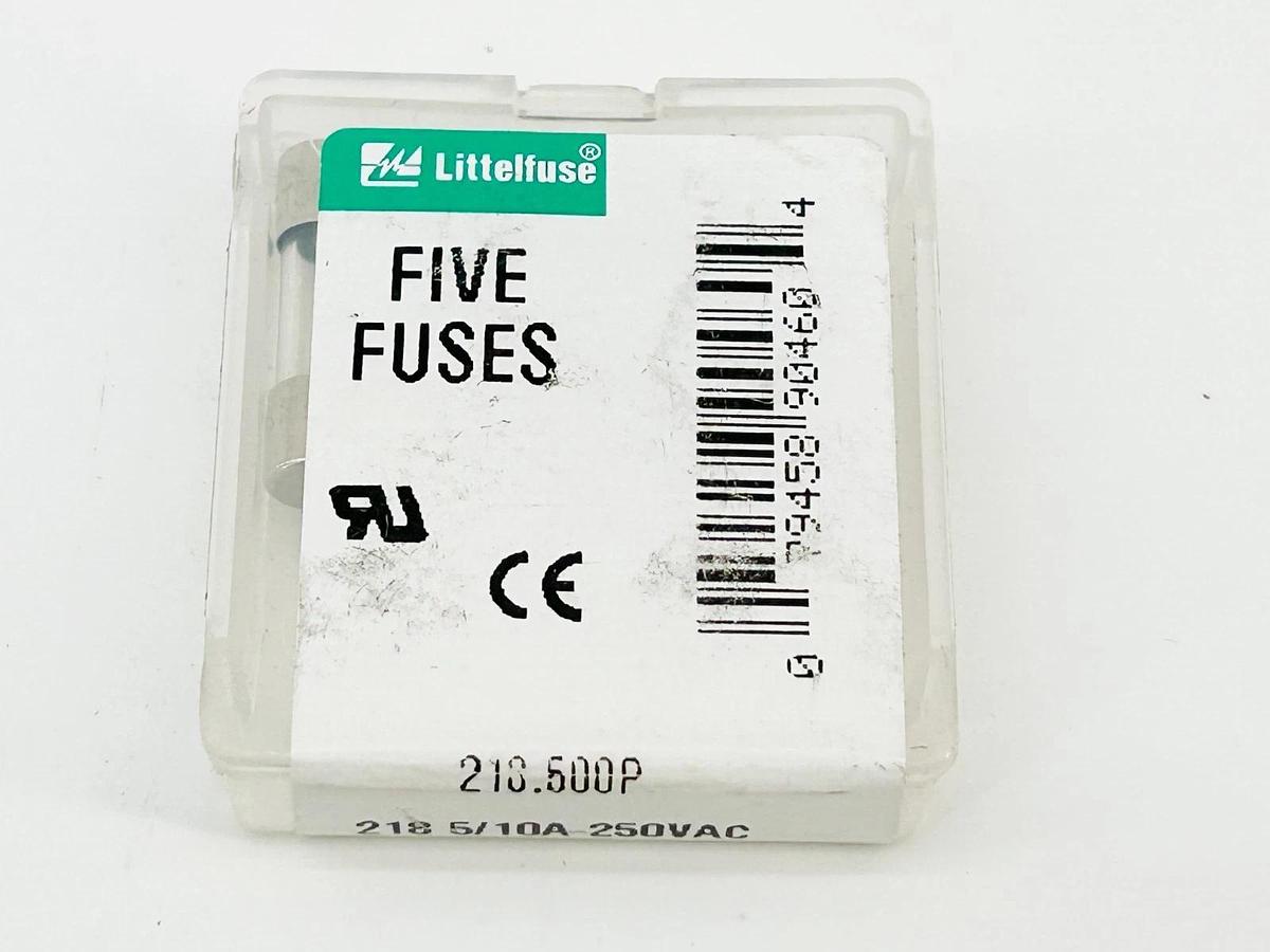 New Lot of 15 Littelfuse 218.500P Glass Fuse 5/10A 250V 5X20MM