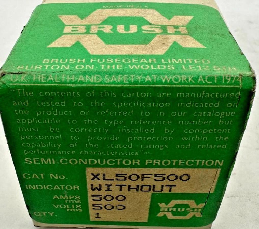 New Brush XL-50F-500 Semi-Conductor Fuse 500A 500V XL50F500