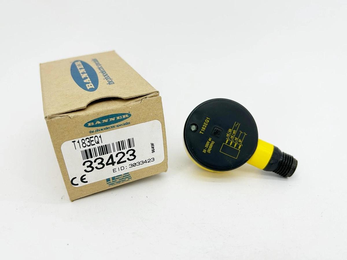 New Banner Engineering T183EQ1 Barrel Mount Sensor EZ Beam 20M Range 250V 33423