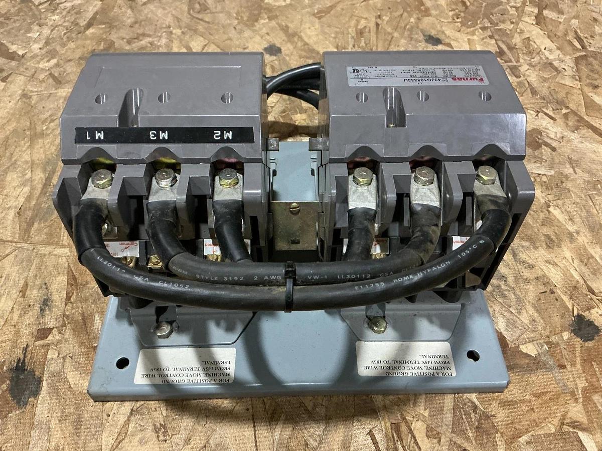 Used Furnas 43JG109333U Ser B Reversing Contactor 3PH 135A 600VAC Coil 145/185V 73HZ
