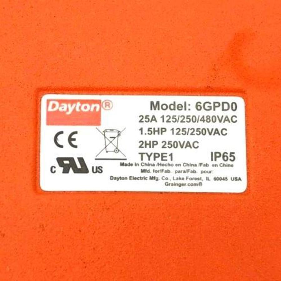 New Dayton 6GPD0 Type 1 Foot Switch Momentary 25A 125/250/480VAC 2HP 250VAC