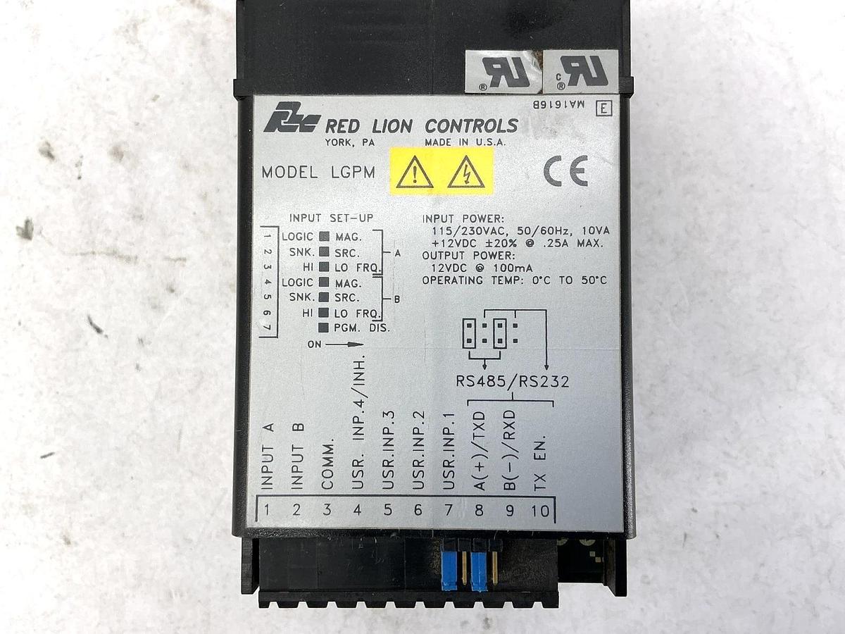 Used Red Lion Controls LGPM0101 LCD Counter Red Blacklight 115/230VAC 50/60 HZ LGPM