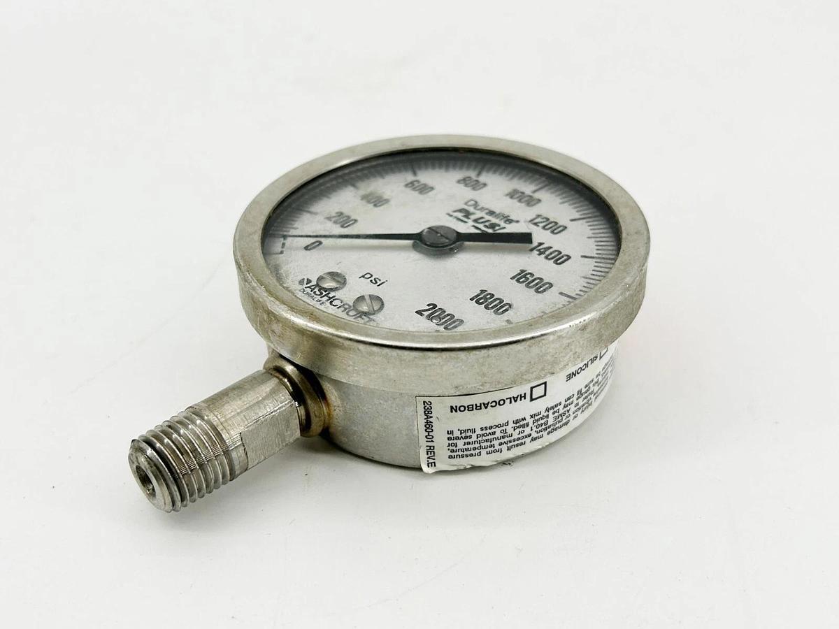 New Ashcroft 8937 Gauge 0-2000PSI Welded AISI 316 Tube and Socket
