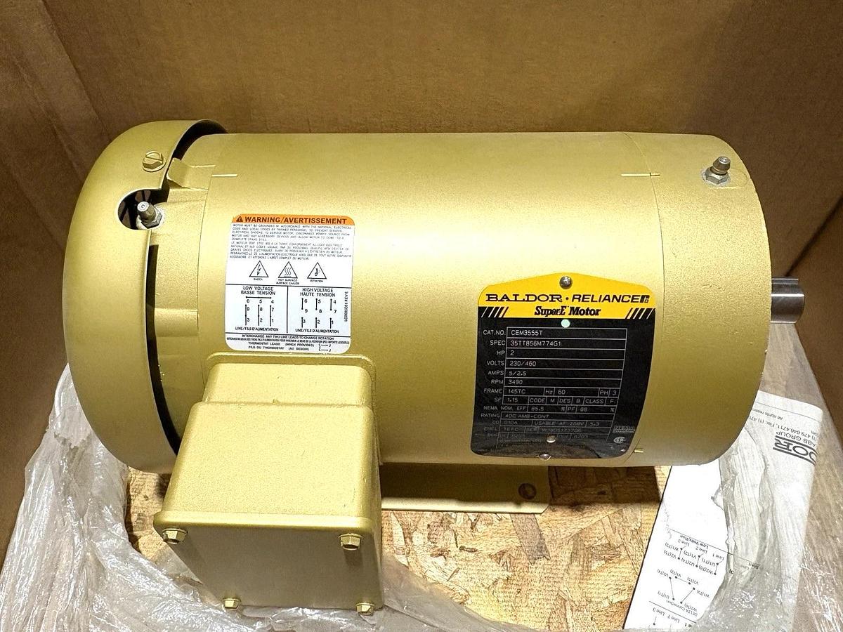 New Baldor CEM3555T 2HP TEFC Motor 230/460V 3600rpm 143TC Frame