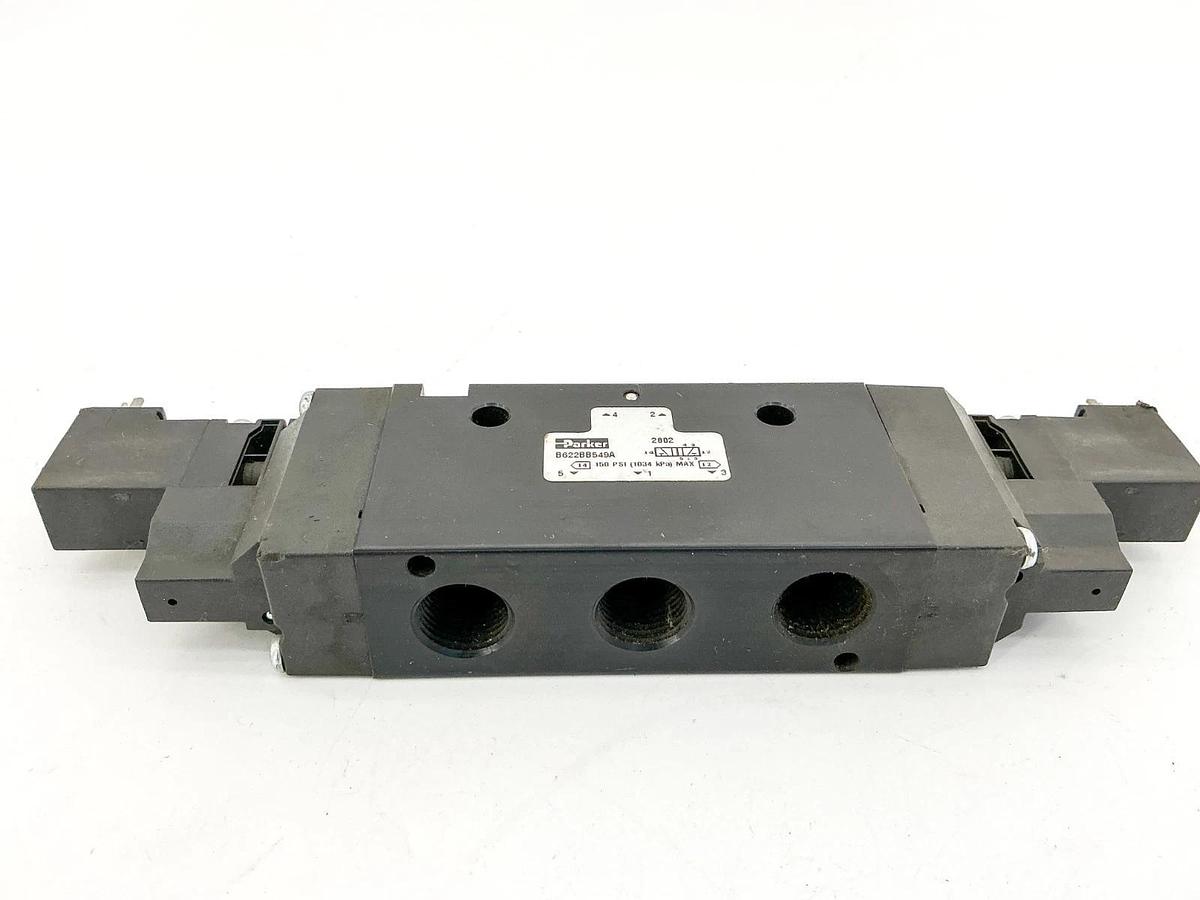 Used Parker B622BB549A Solenoid Valve 150PSI 1034kPA 24VDC 1.2W