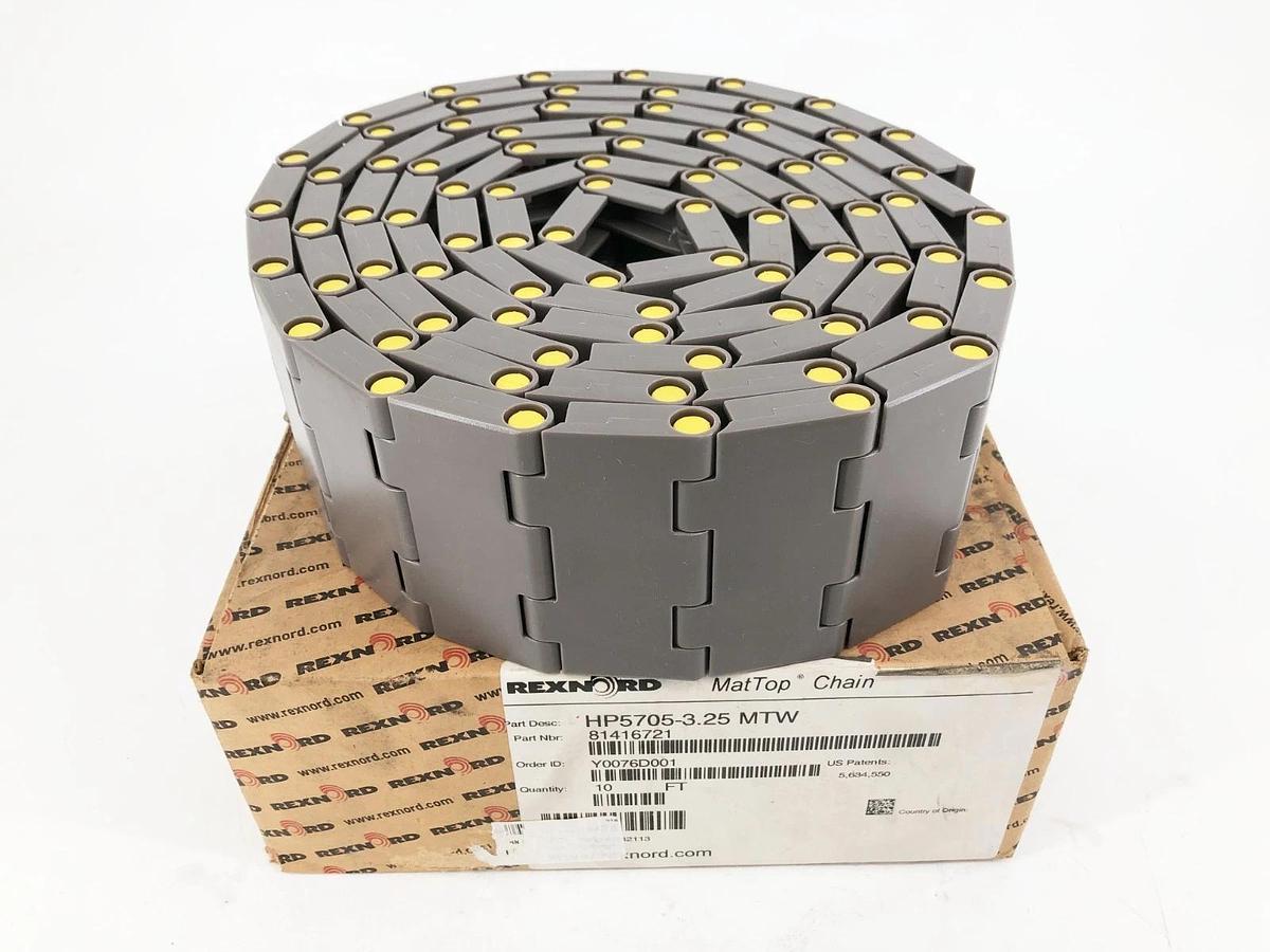 New Rexnord HP5705-3.25 MTW MatTop Chain 81416721 10 FT