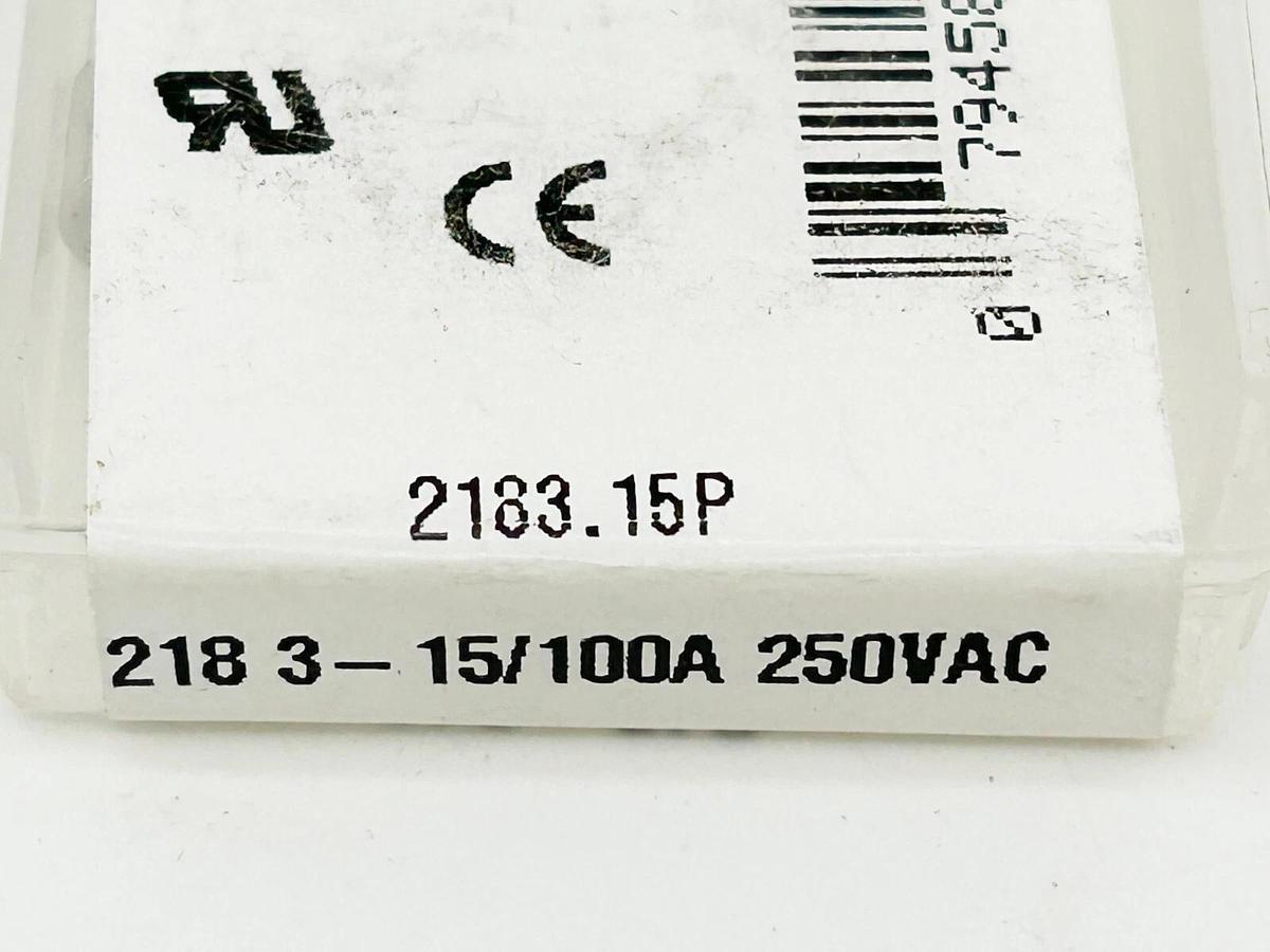New Lot of 15 Littelfuse 2183.15P Glass Fuse 15/100A 250V 5X20MM