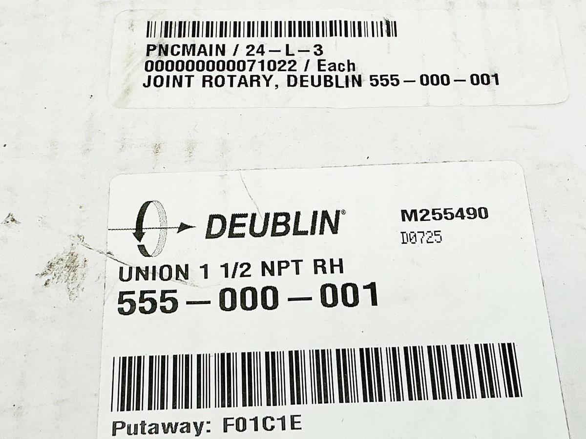 New Deublin 555-000-001 Rotary Union 1-1/2 NPT RH