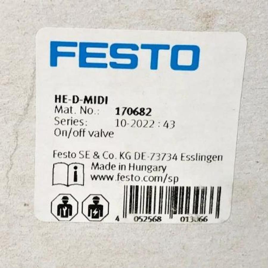 New Festo HE-D-MIDI On/ Off Valve 170682 240psi