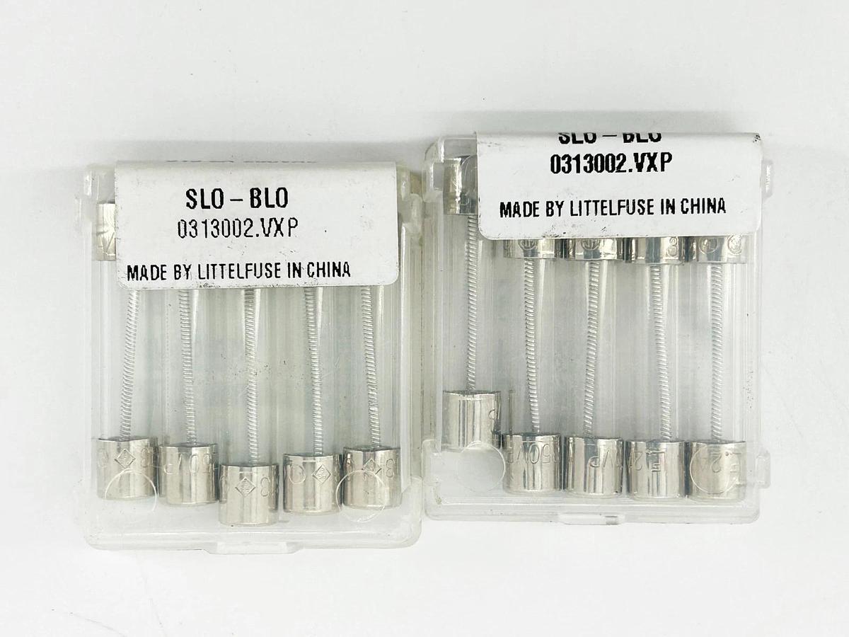 New Lot of 10 Littelfuse SLO-BLO Glass Fuse 2A 250V