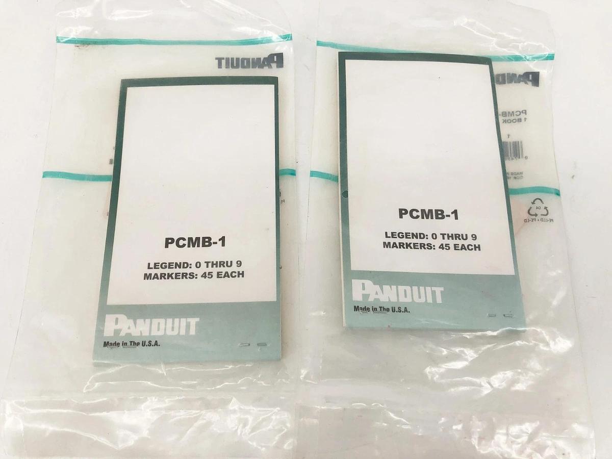 Lot of 2 New Panduit PCMB-1 Terminal Block Marker Legends 0-9 45 Markers Each
