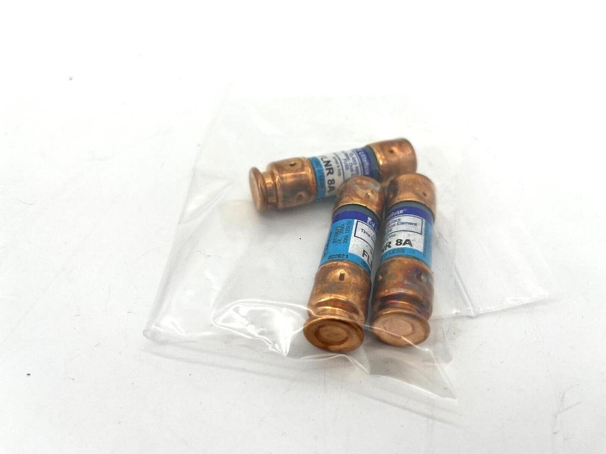 Lot of 3 New Littelfuse FLNR8A Class RK5 Fuses 8A 250VAC FLNR008