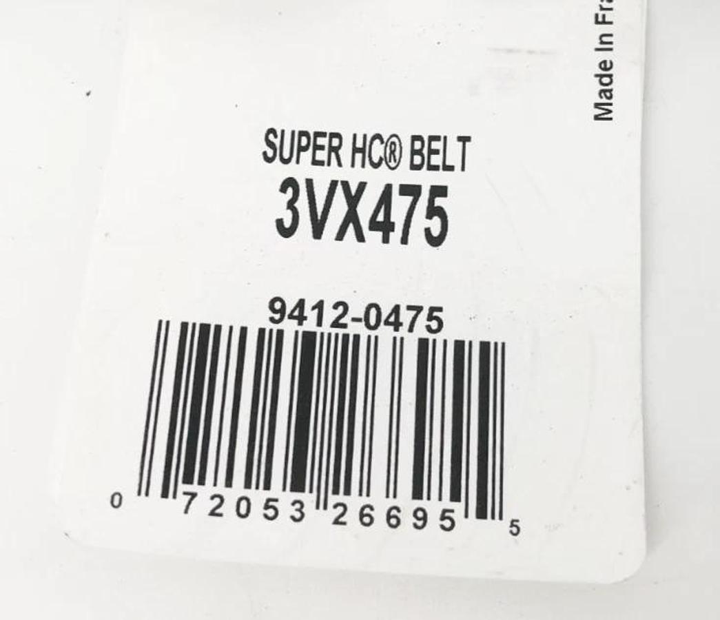 Lot of 2 New Gates 3VX475 Super HC Cogged V-Belts 9412-0475 - No Box
