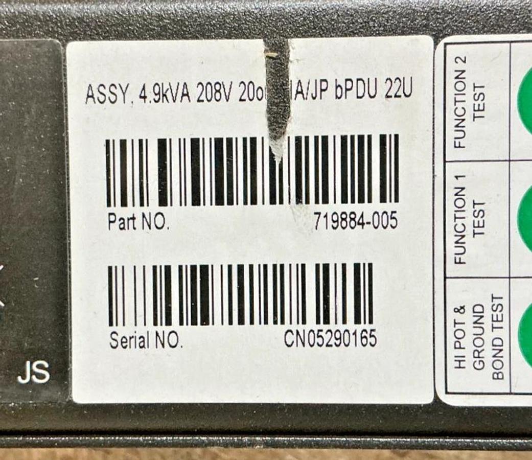 New HP 719884-005 Power Distribution Unit 20-Outlet 4.9kVA 24A 240V HSTNR-P034-2