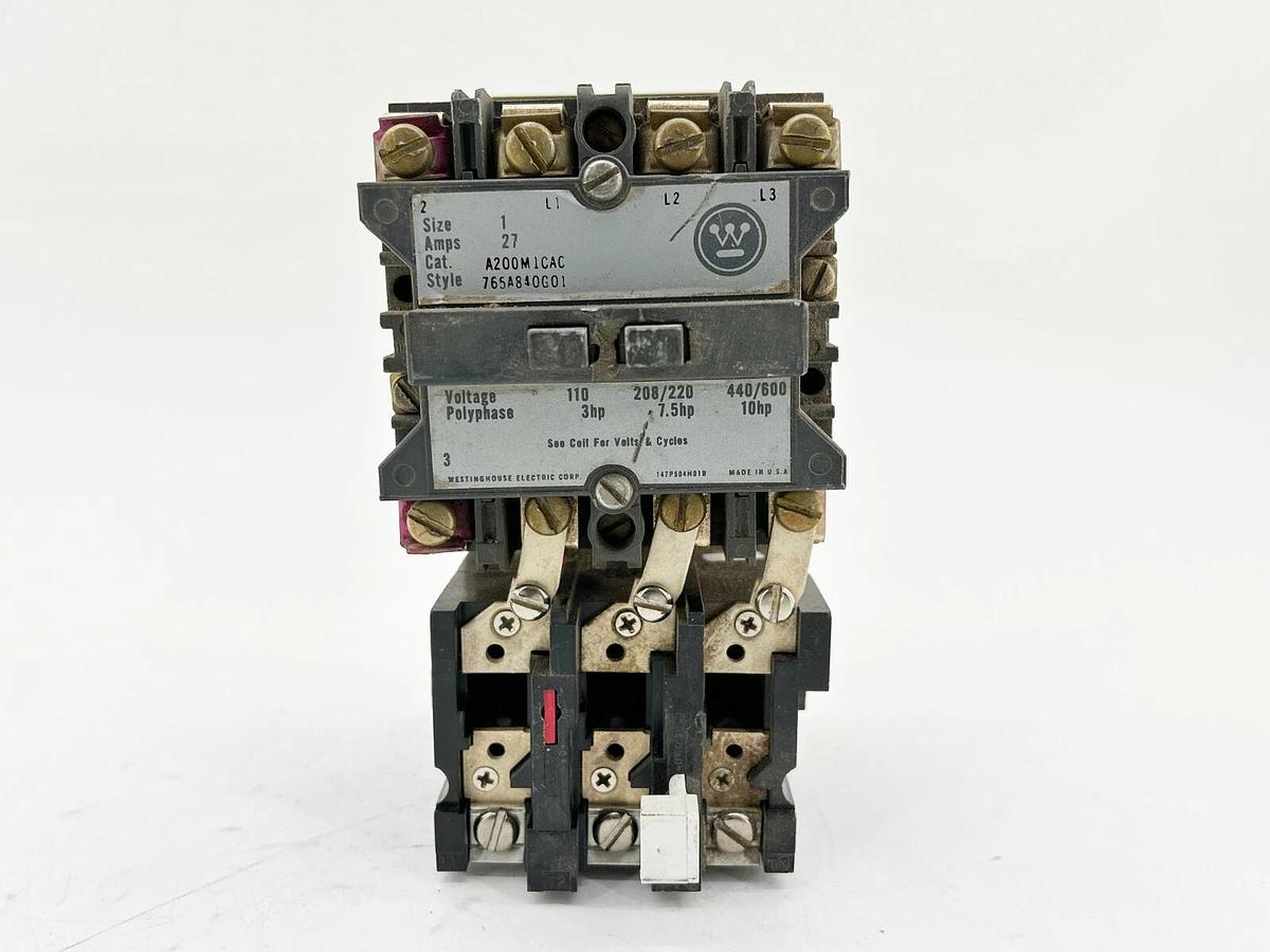 Used Westinghouse A200M1CAC Motor Starter 3P 3 Phase 120V Size1 27A
