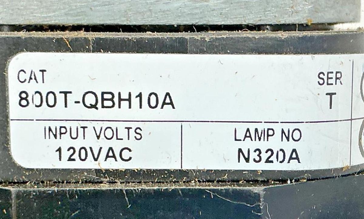 Used Allen Bradley 800T-QBH10A Ser T Illuminated Pushbutton Amber Lens 120VAC