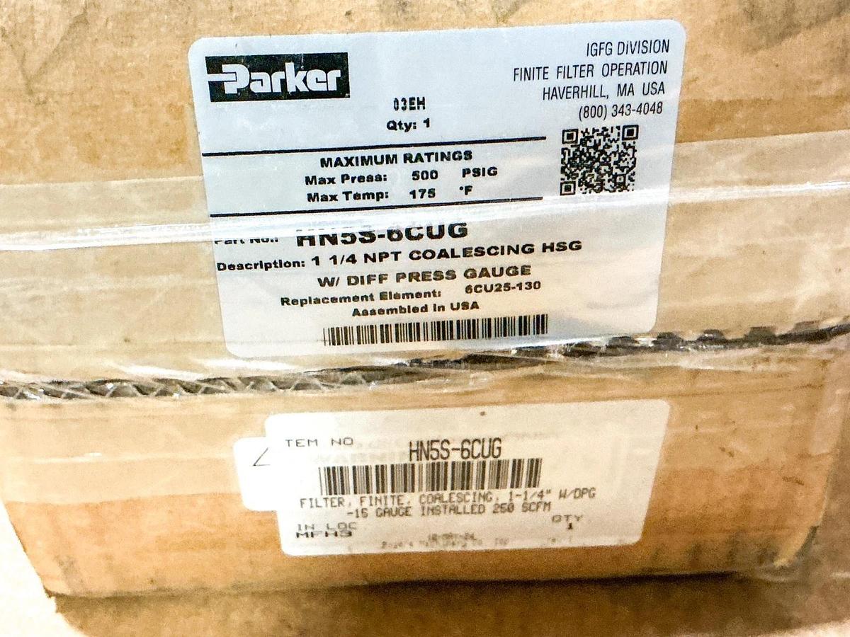 New Parker HN5S-6CUG Finite Filter Housing 500PSIG 175F 1-1/4” NPT