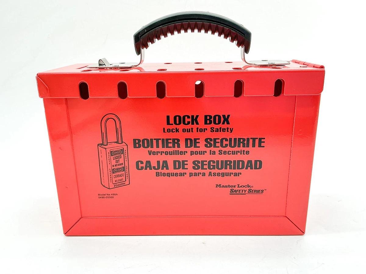 New Master Lock 4EMZ1 Group Lock Box Steel Red 6"X9.25" 12 Pad Locks 498AWWG