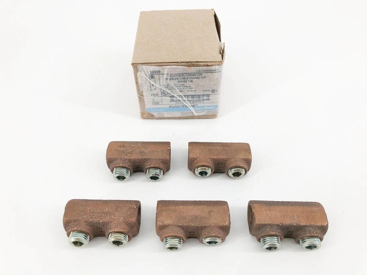 Box of 5 New Thomas & Betts 32509 2-Way Connectors #1-2/0 AWG 7TAH006040R0097