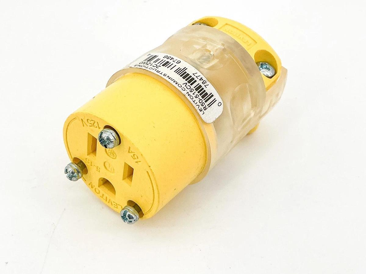 New Leviton R50-5155CV Illuminated Plug Connector 15A 125V 2C12W0 - No Box