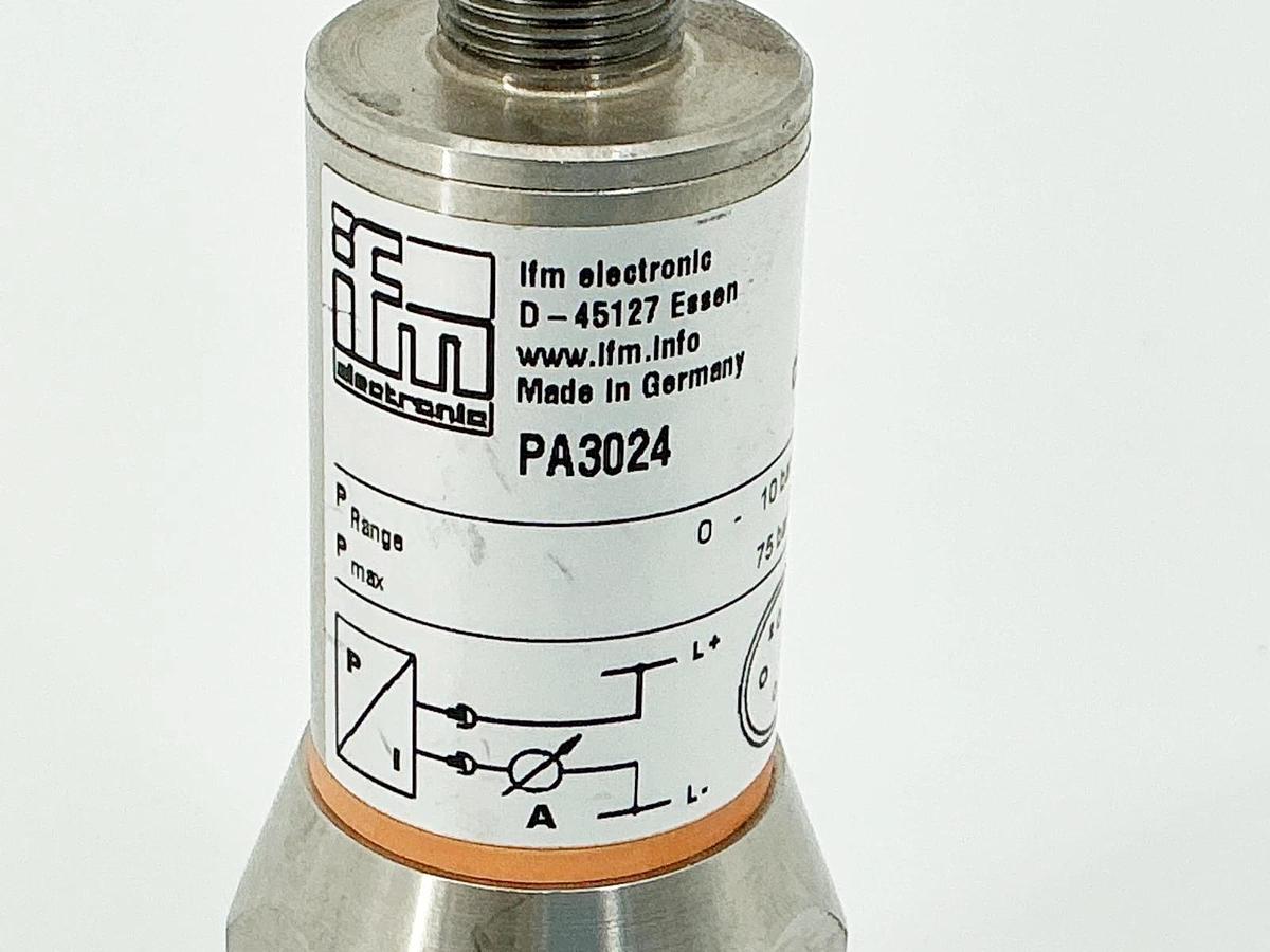 Used IFM PA3024 Pressure Sensor 75Bar 1/4" 10.8-30V 4/20mA