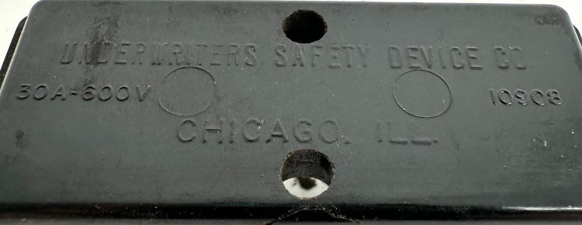 Lot of 2 New Underwriters Safety Device Co 10908 Fuse Holder / Block 30A 600V 1P
