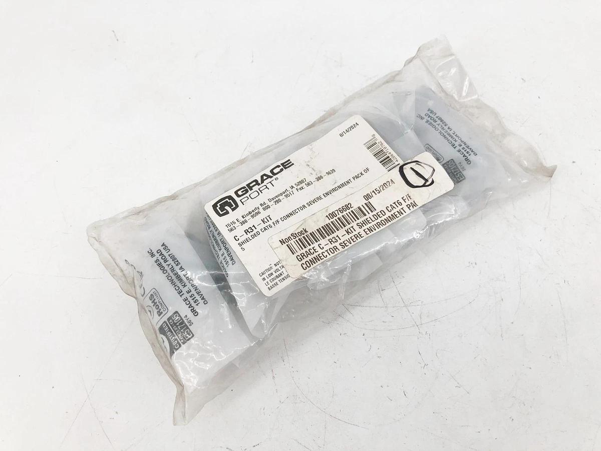 New Grace C-R31-KIT Shielded CAT6 F/F Severe Environment Connectors 5/PK