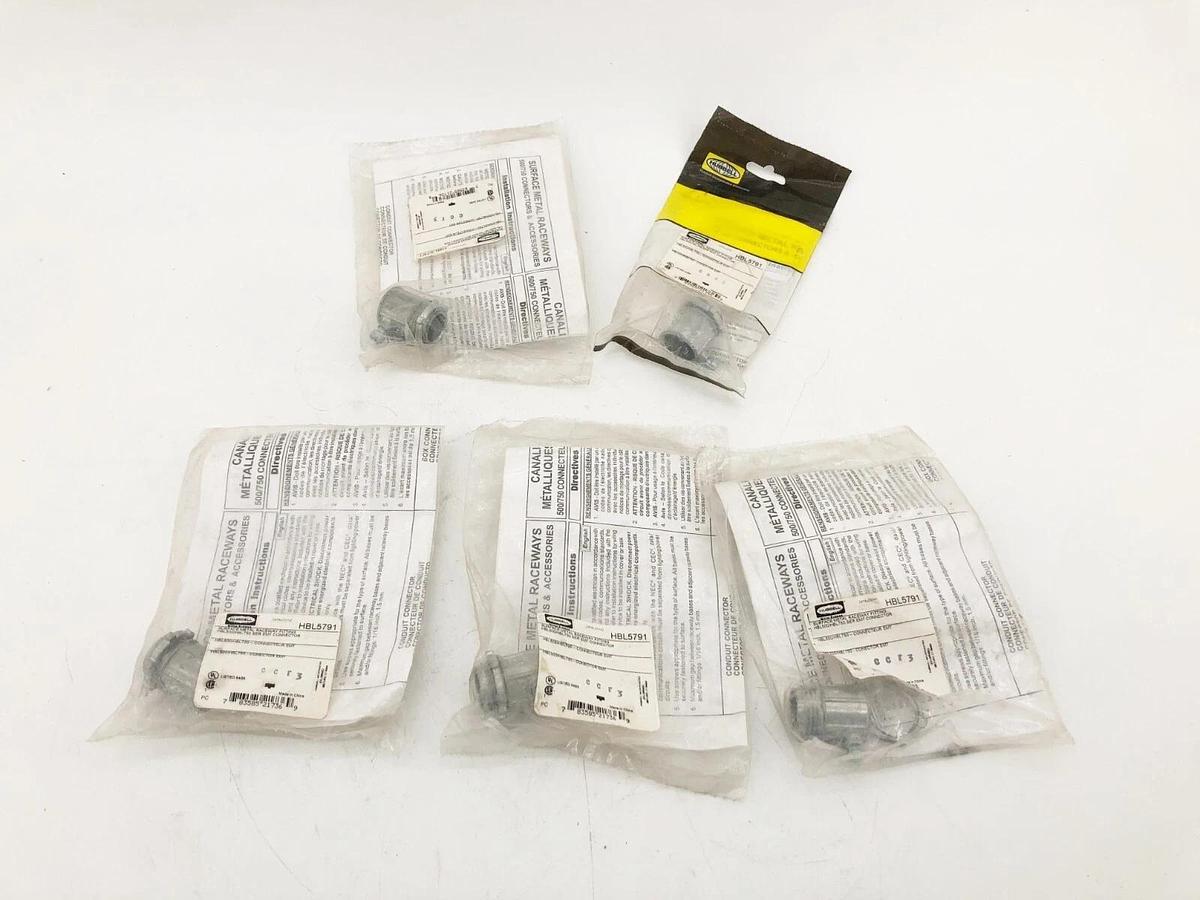 Lot of 5 New Hubbell HBL5791 Surface Metal Raceway Fittings