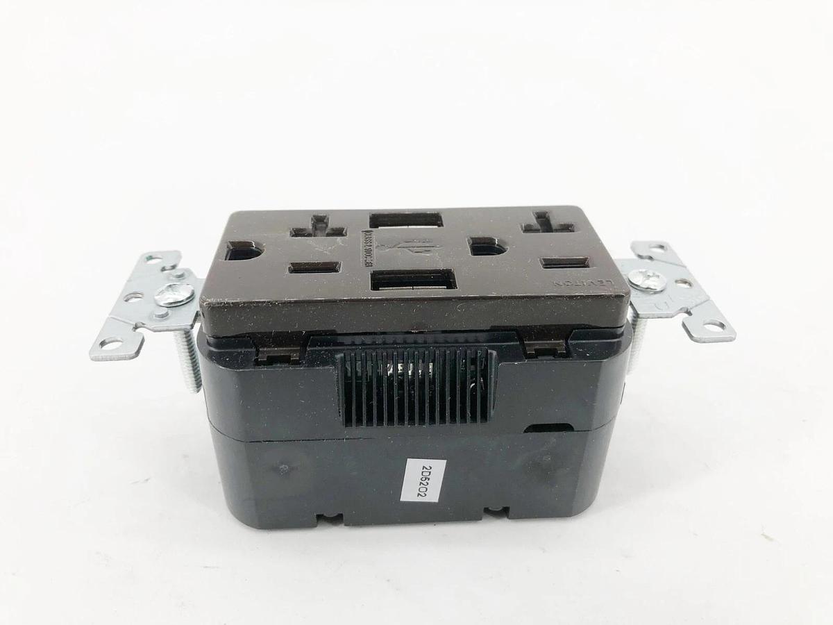 New Leviton T5832-B Decora Duplex USB Charger Brown 3.6A USB 20A-125V