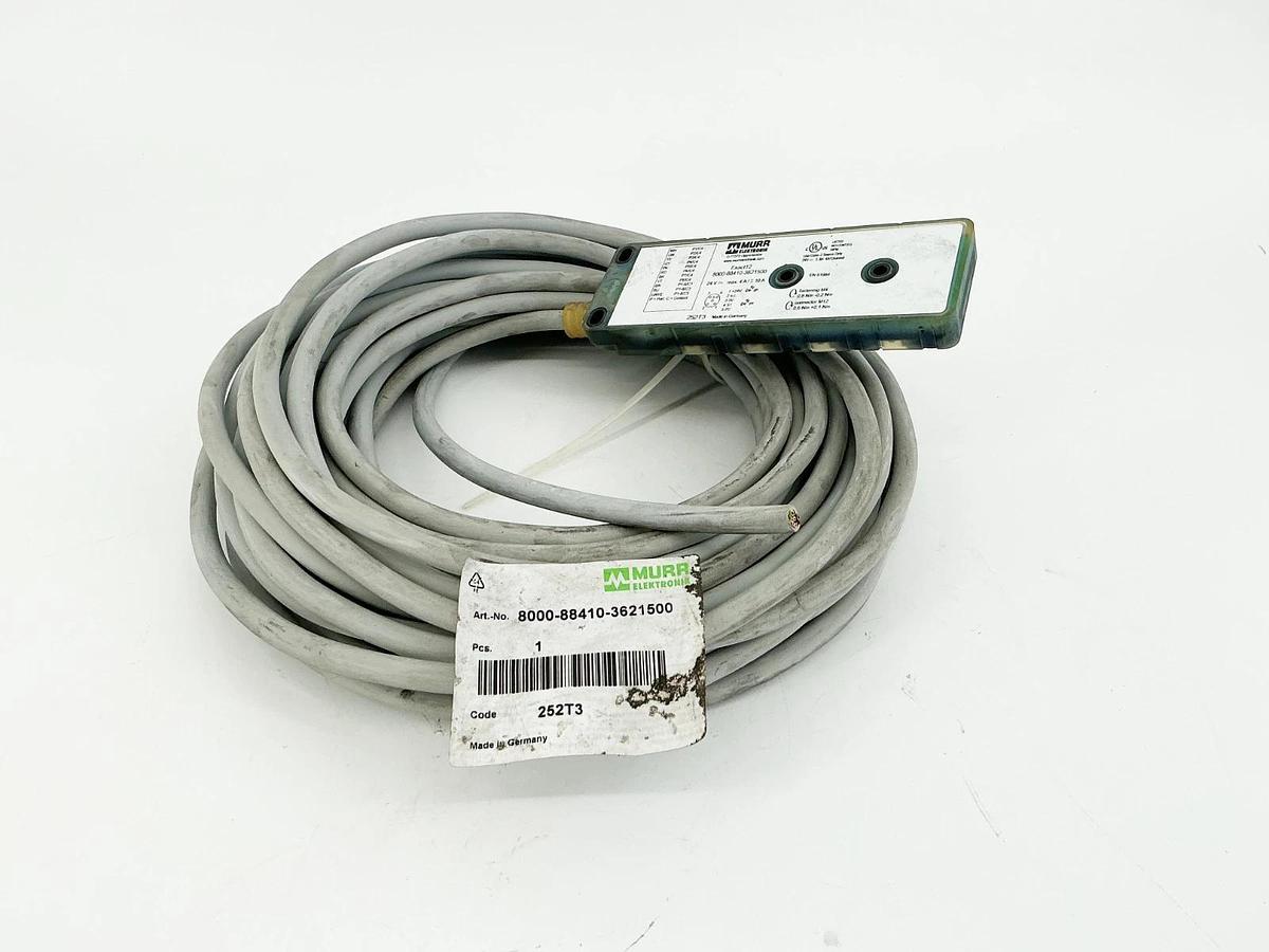 Used Murr 8000-88410-3621500 Exact12 4 Pole Moulded Cable 24V 8XM12