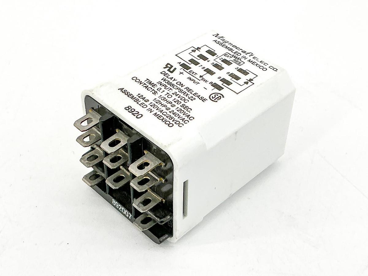 New Magnecraft W388CPSRX-22 Time Delay Relay 24VDC 1/2HP - No Box